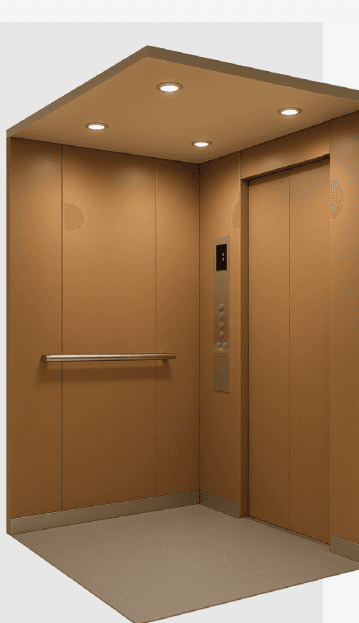 Designer rose gold elevator cabin